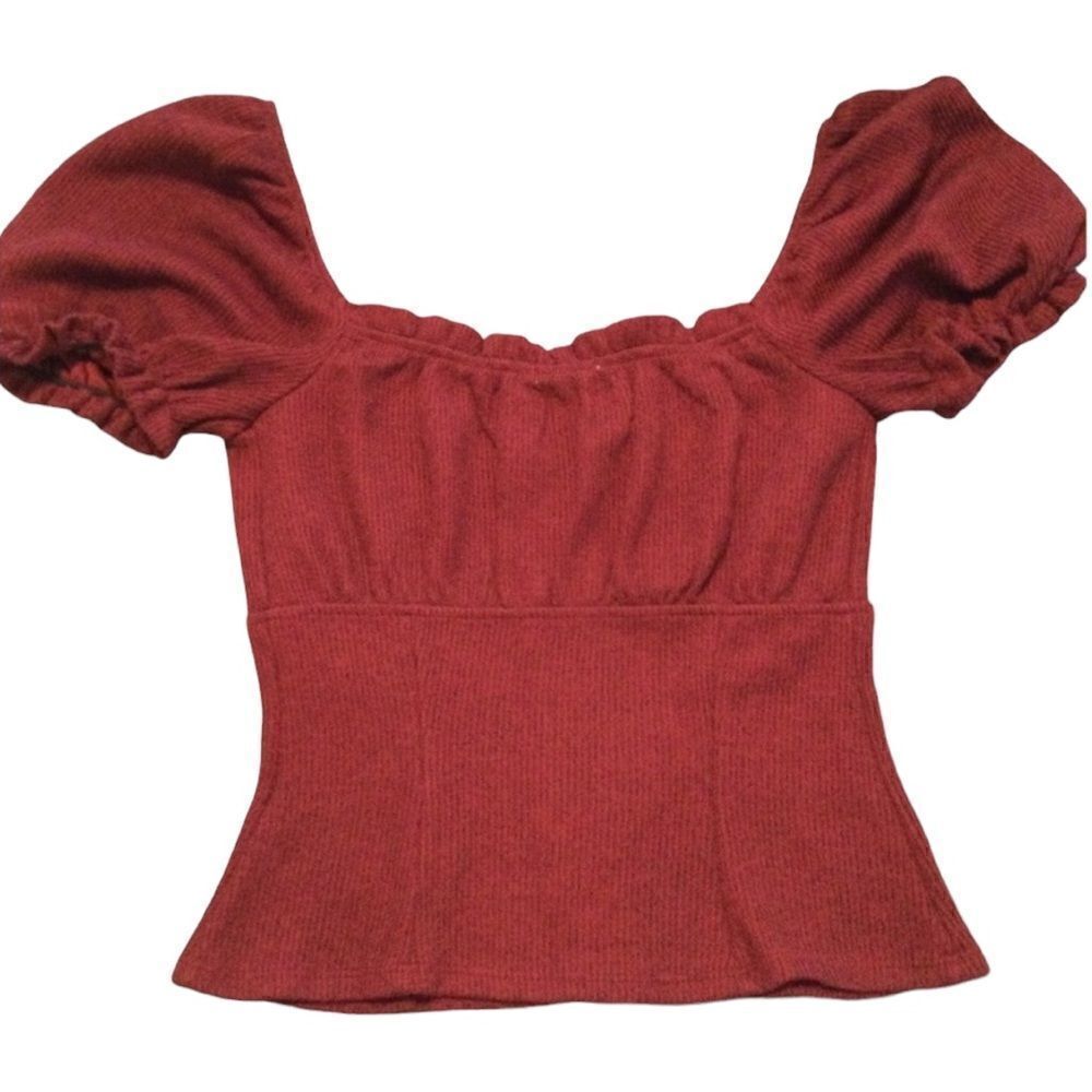 FRANCESCA’S Mi Ami Button Down Off the Shoulder Top Size Small - Picture 2 of 4